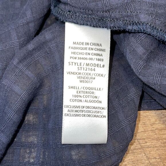 Splendid Womens Blouson Long Sleeve Ruffle Tassel Peasant Blouse Top Navy‎ Small - Picture 8 of 10